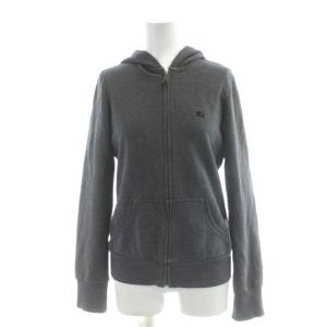 ジップアップパーカー 38 グレー 長袖 ロゴ刺繍 ポケット付き /AP