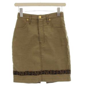 ミニスカート ロゴ タイト スカート 42 ベージュ 521627 /G