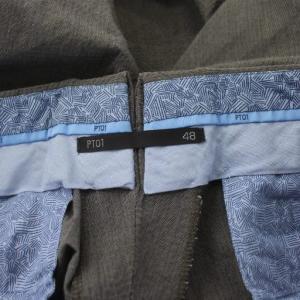 PT01 STRETCH シアサッカー スラックス テーパードパンツ ジップフライ 48 チャコールグレー COFB01