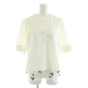 カットソー 半袖 花柄 チュール 40 白 ホワイト MA201UTS008 /AN66