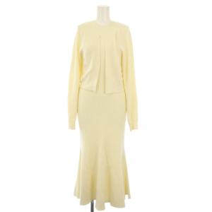 2点セット カーディガン 長袖 ワンピース ロング ノースリーブ ニット 38 アイボリー /TK