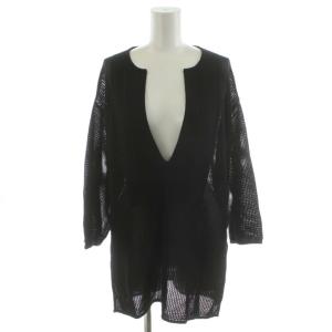 ニット カットソー 長袖 Vネック 1 黒 ブラック 168-2160023 /AN26