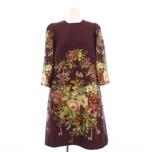 ワンピース 花柄 36 ボルドー