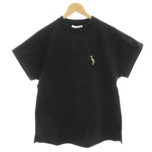Tシャツ カットソー 鳥刺繍 半袖 S 黒 ブラック JSPQ707060 /HN