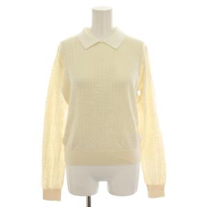 25AW クレリック襟付きニット セーター 長袖 スカラップ襟 タグ付き F キナリ 25080912271030