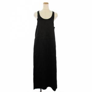 25AW リキッドサテンタンクワンピース ロング F 黒 25040912813030 /BM