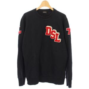 スウェット トレーナー 長袖 ワッペン S 黒 A6226170 /TK