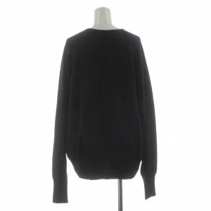 MARGARET HOWELL 22AW WASHED FINE MERINO ニット セーター 長袖 クルーネック ウール 2 ダークネイビー