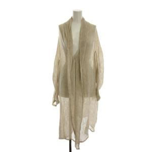 ヨウジヤマモト シアー カーディガン ロング リネン混 長袖 2 ベージュ YE-J07-328 /YM