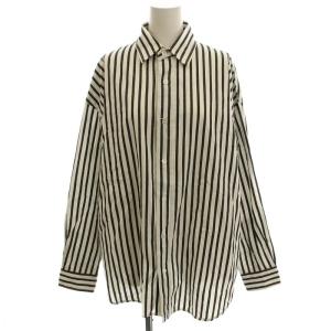 24AW コットンストライプレギュラーカラーシャツ 長袖 シャツ F 白 ブラック 24050220315240