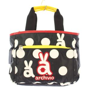 ハンドバッグ ロゴ ドット柄 黒 ブラック タグ付き /BB