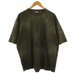 T-WASH-OUT Tシャツ カットソー 半袖 クルーネック ロゴ プリント XL 緑 /BM