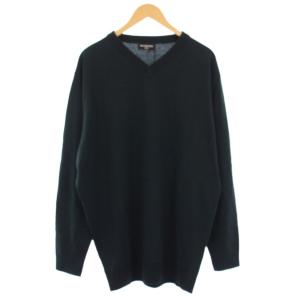 21AW バックロゴ刺繍入り カシミヤVネックニット セーター 1 グリーン