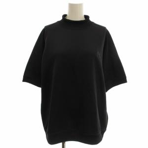 MOCK NECK TEE 半袖 モックネック Tシャツ ジャージ素材 ハイネック XS 黒 ブラック