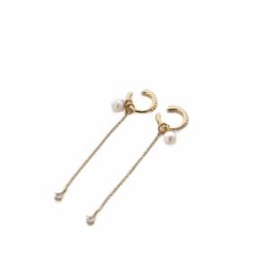 パール チェーン イヤリング sv925 ゴールドカラー /KH