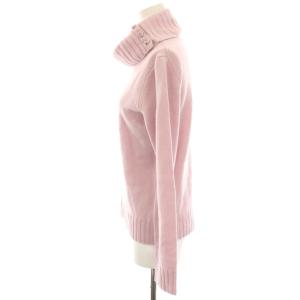 BURBERRY BLUE LABEL ニット セーター ウール 38 ピンク タートルネック 長袖 ボタン付きネック /HN