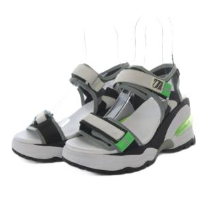 ASH COSMOS サンダル ウエッジソール プラットフォーム 厚底  ベルクロ 37 ホワイト ブラック グリーン