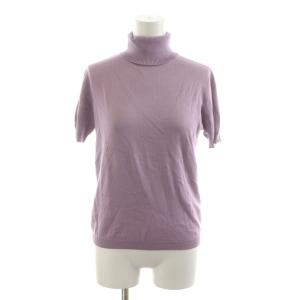 タグ付き ニット セーター 半袖 絹 シルク タートルネック S 紫 パープル /RR