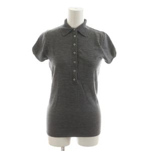 ポロシャツ ニット 半袖 S グレー /RR