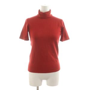 タグ付き ニット セーター 半袖 タートルネック 絹 シルク S 赤 レッド /RR