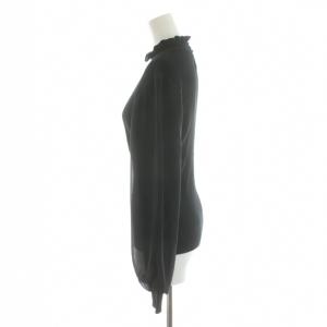 M-Premier COUTURE ニット セーター 長袖 リブ フリル 38 黒 ブラック F736-008 /AN61