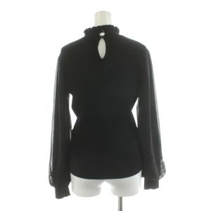 M-Premier COUTURE ニット セーター 長袖 リブ フリル 38 黒 ブラック F736-008 /AN61