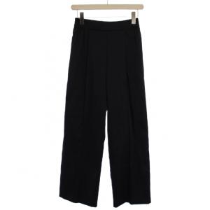 23SS スプリングサテンワイドパンツ 36 紺 YR22-23021SP /BM