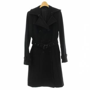 カシミヤ100% ダブル ロングコート 9 黒 ブラック 00-26WW17 /G