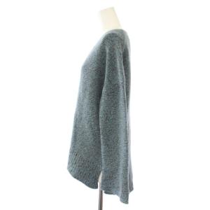 Theory CASHMERE KARENIA MOULINE ニット セーター カシミヤ Vネック 長袖 S 青 01-1301720-850-902