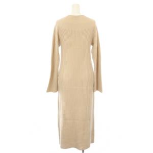 Theory MERCER WOOL CASH EASY RIB DRESS ワンピース ニット 長袖 ロング S ベージュ