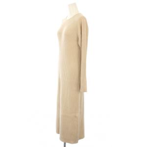 Theory MERCER WOOL CASH EASY RIB DRESS ワンピース ニット 長袖 ロング S ベージュ