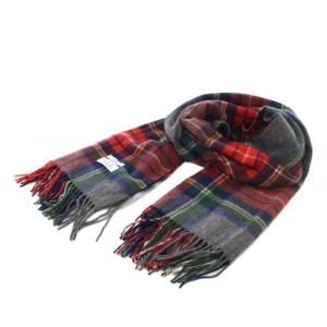 マフラー ストール カシミヤ チェック柄 赤 レッド /TK