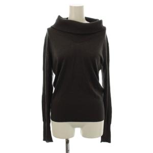 ニット 絹 シルク S ブラウン 長袖 タートルネック /JP