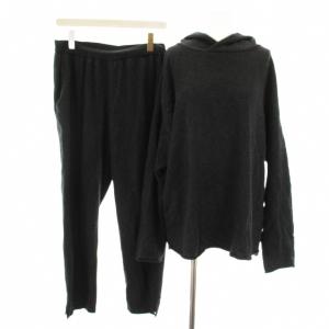 ヴィー vie ニットパーカー 長袖 プレスウールパンツ ニットパンツ イージーパンツ チャコールグレー