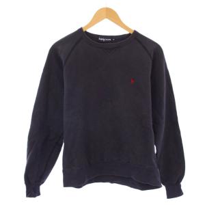 スウェット トレーナー 長袖 クルーネック ロゴ 刺繍 ワンポイント M 紺 ネイビー /BB