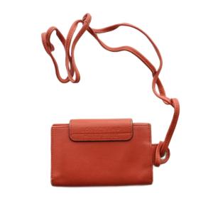 Longchamp ルプリアージュ カードケース 小銭入れ オレンジ /SS OS