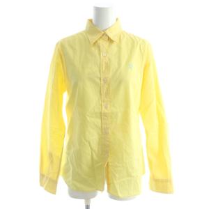 シャツ 11 黄色 長袖 無地 ロゴ刺繍 /NS