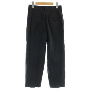 23区 22SS コットンリネンストレッチ ベイカー パンツ 34 黒 ブラック 無地 フルレングス PRWSNM0401