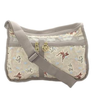 × ディズニー バンビ ショルダーバッグ ナイロン グレー ベージュ /AN5