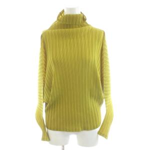 イッセイミヤケ カットソー 長袖 タートルネック 3 黄緑 7572095 /AN59