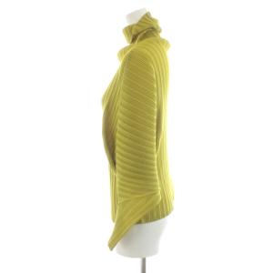 PLEATS PLEASE ISSEY MIYAKE イッセイミヤケ カットソー 長袖 タートルネック 3 黄緑 7572095 /AN59