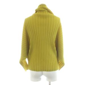 PLEATS PLEASE ISSEY MIYAKE イッセイミヤケ カットソー 長袖 タートルネック 3 黄緑 7572095 /AN59