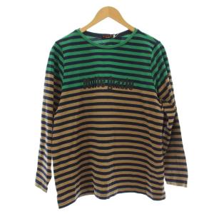 カットソー ボーダー ロンT 長袖 Tシャツ 46 緑 ベージュ U7P01-425-75 /G