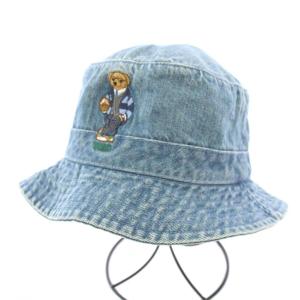 ポロベア デニム バケットハット バケハ 帽子 刺繍 61cm 青 ブルー /BB