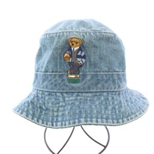 POLO RALPH LAUREN ポロベア デニム バケットハット バケハ 帽子 刺繍 61cm 青 ブルー /BB
