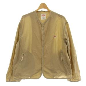 ダブルクロスシャツカーディガン ナイロン 薄手 ノーカラー ジャケット M ベージュ FA32-114-01