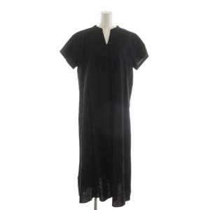 タグ付き ワンピース ロング 麻 リネン コットン F 黒 ブラック /RR