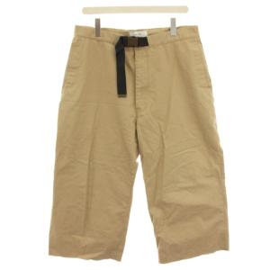 チノパンツ ベージュ クロップド丈 ベルトデザイン カットオフ /HN