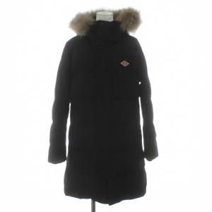 フード付きロングダウンコート チャイニーズラクーンファー 36 ブラック