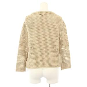 BURBERRY LONDON ニットカーディガン 長袖 Vネック ショート丈 かぎ編み 1 ベージュ /BB